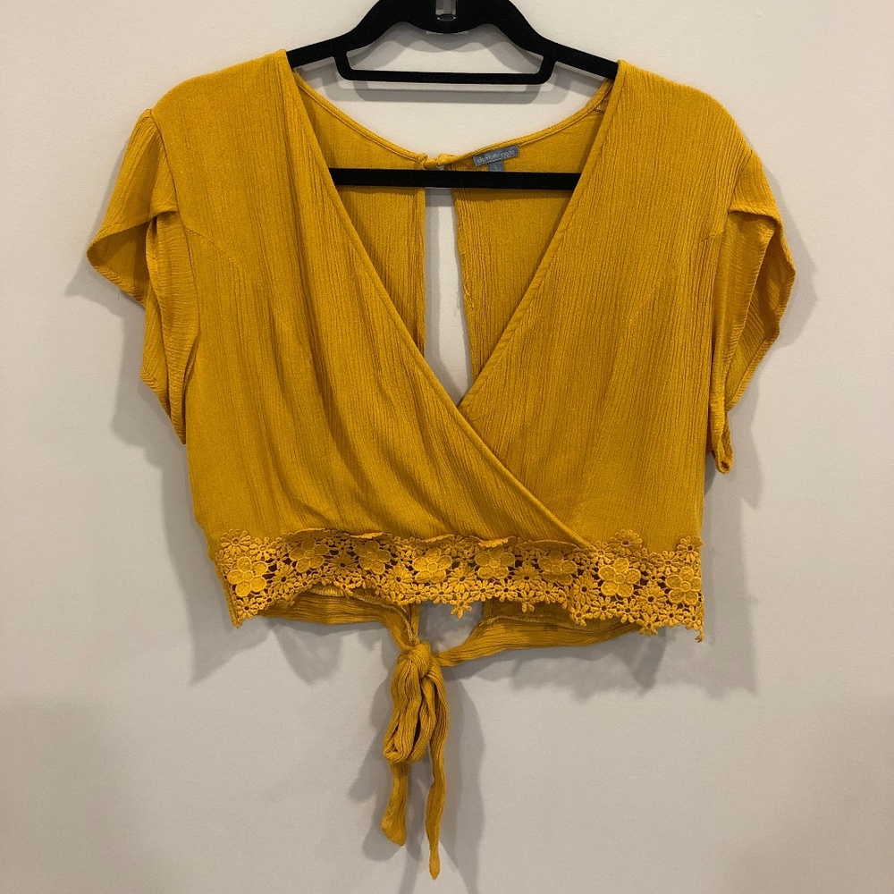 Swoop Neck Tie Crop Top